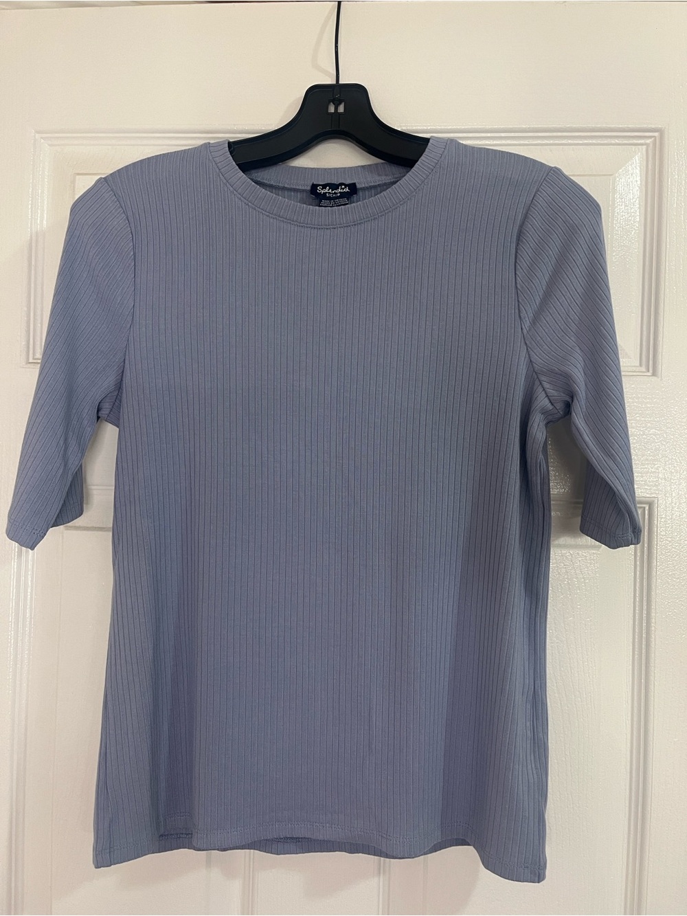 Splendid Light Blue Ribbed Short Sleeve Top size small